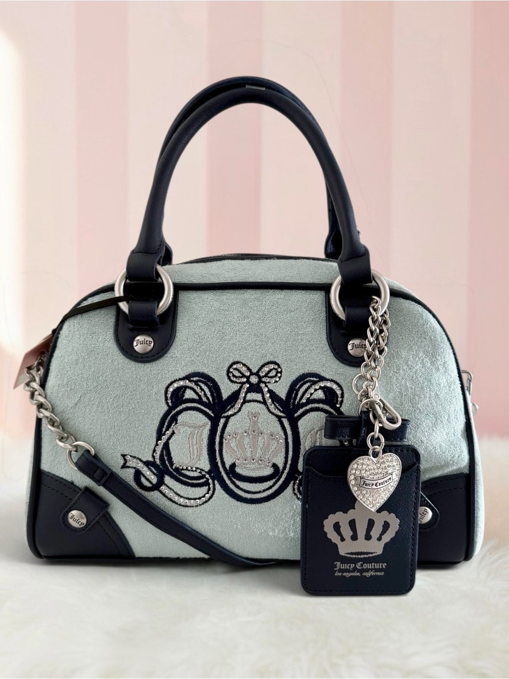 Juicy Couture Blue Lovers Club Bowler Bag Satchel Crossbody